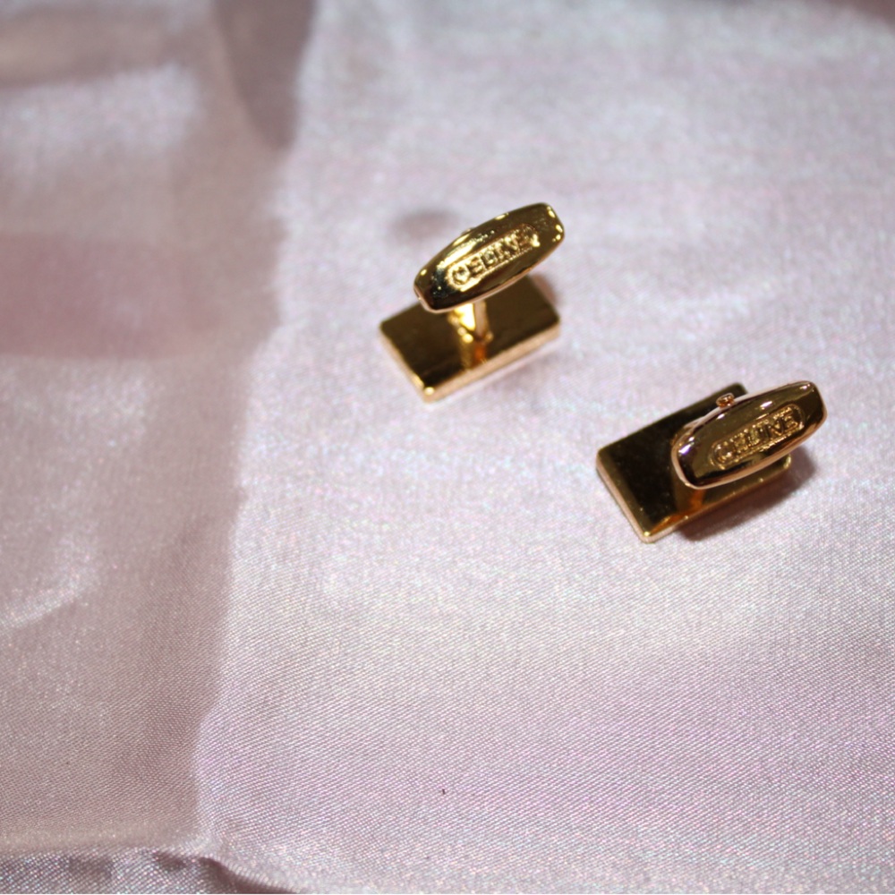 CELINE Gold Cufflinks Vintage in GREAT condition - Picture 5 of 14